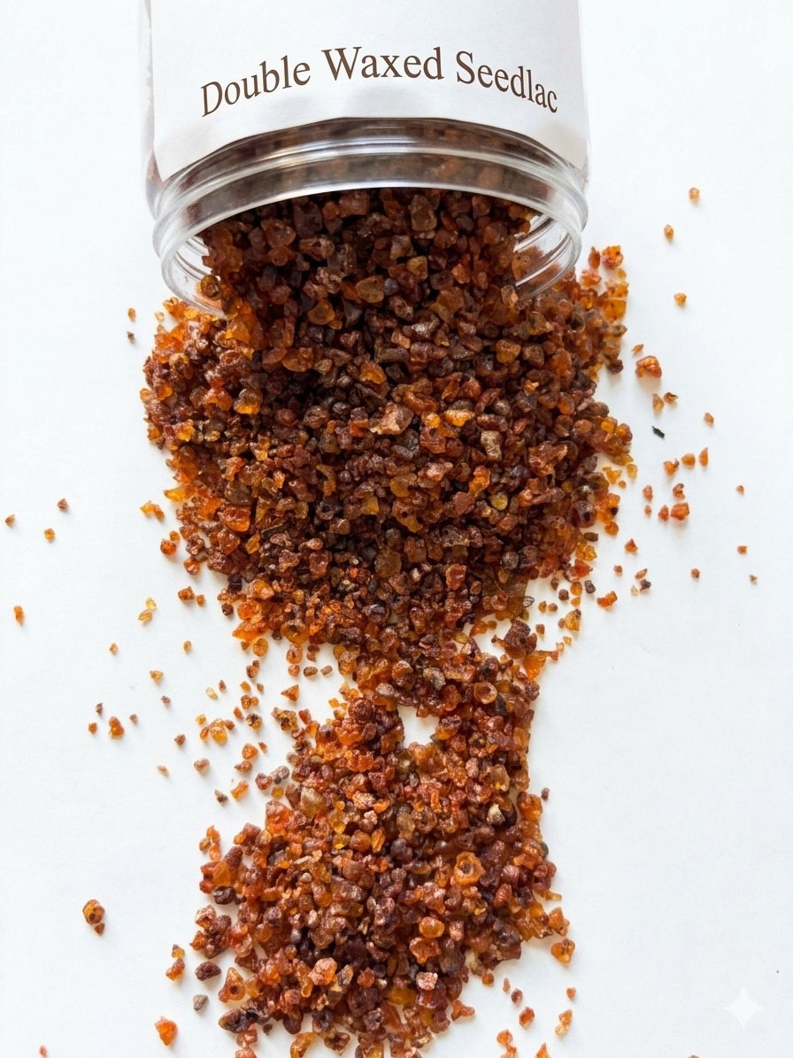Double waxed seedlac granules
